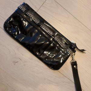 EXPRESS Black mini clutch with chain detail